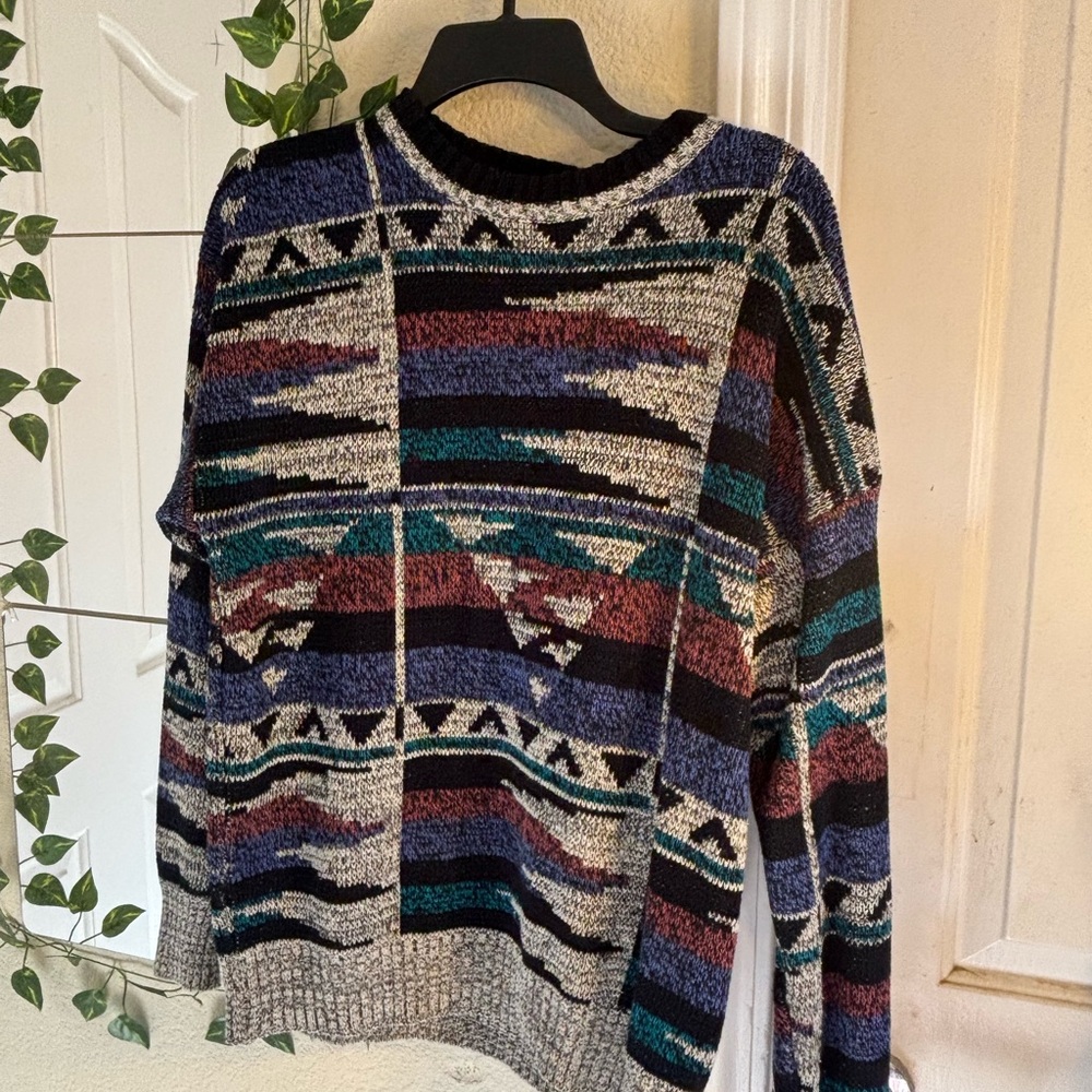 Multicolor Geometric Crewneck Sweater